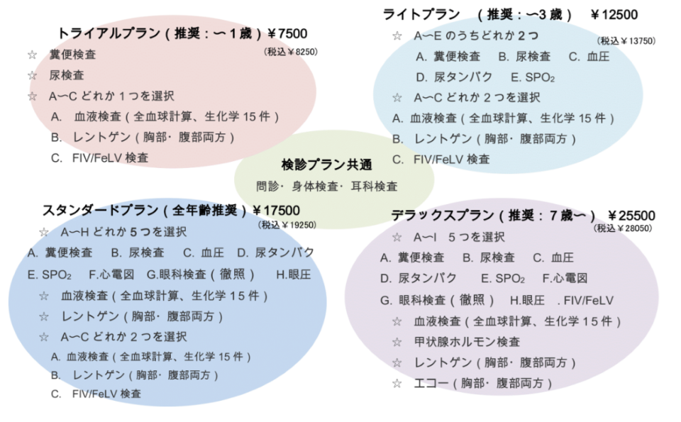 ネコちゃんの健康診断プラン
